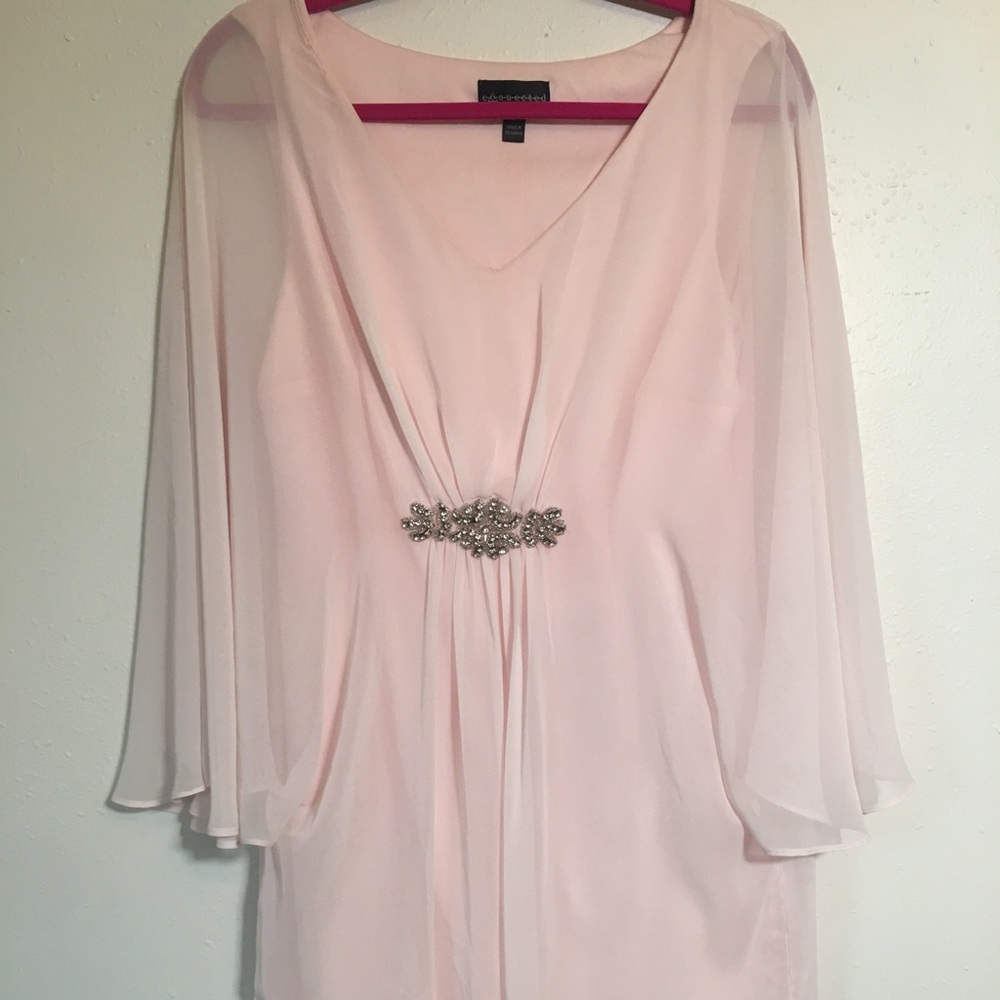 Blush pink midi dress